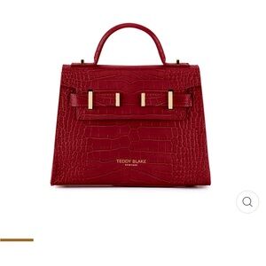 Teddy Blake Ava Croco Gold 9” Dark Red